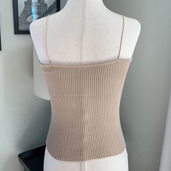 Spaghetti strap cami ribbed knit one size xs/small - Picture 7 of 8